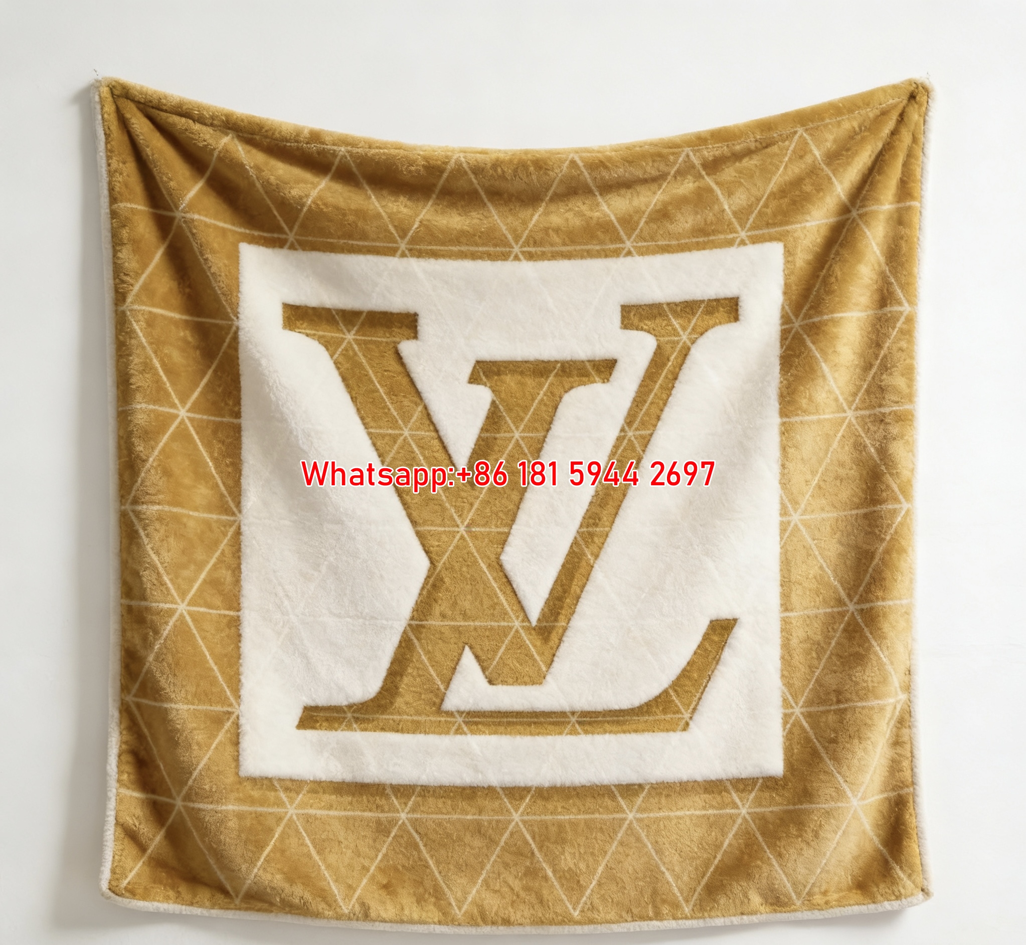 Geometric LV Monogram Blanket Minimalist LV Logo Throw 139